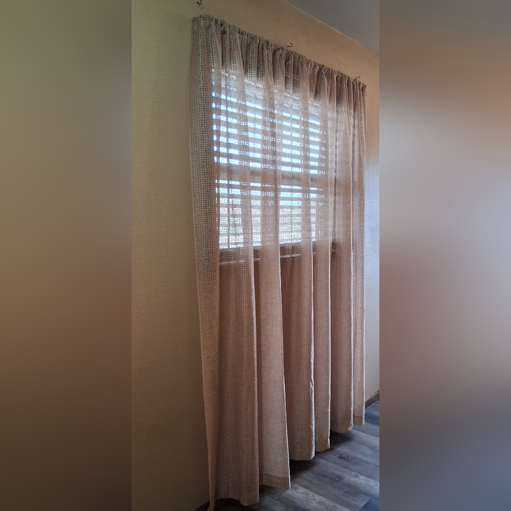 Cream Sheer Drapes 2 Panels